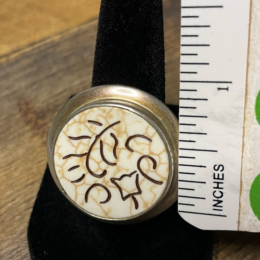 Silpada Carved White Jasper Ring R2031